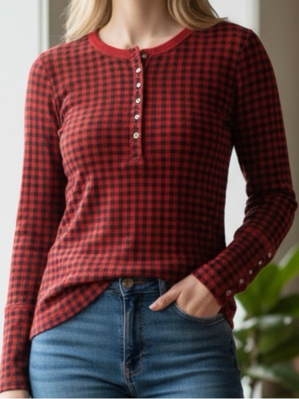 NWT- Chaps Buffalo red check long sleeve women’s